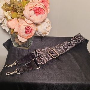 Patricia Nash Shoulder Strap Italian Leather Handbag Guitar Strap Happy NWOT